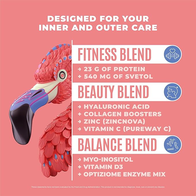 Fitmingo Vegan Protein Powder with Inositol, Collagen Boosters, Hyaluronic Acid and Vitamins | Low Carb, Dairy Free, Lactose Free, Low Calorie, 23g Plant Based Blueberry Protein Powder