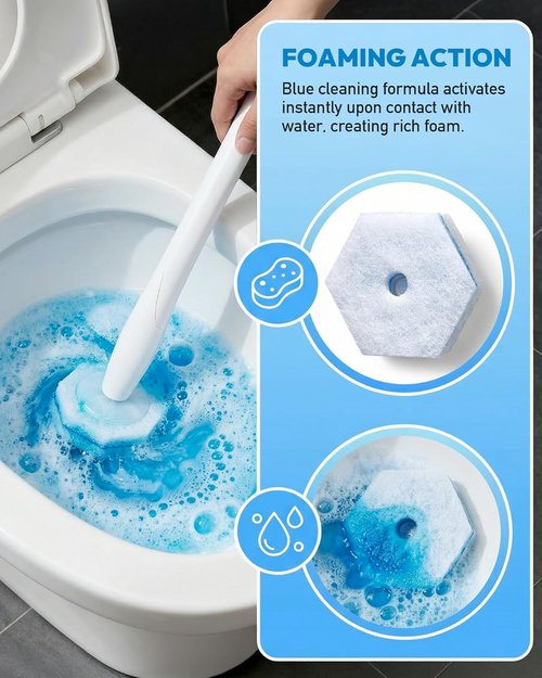 Clorox Toilet Wand Refills - 50 Disposable Heads for Deep Cleaning & Instant Foam