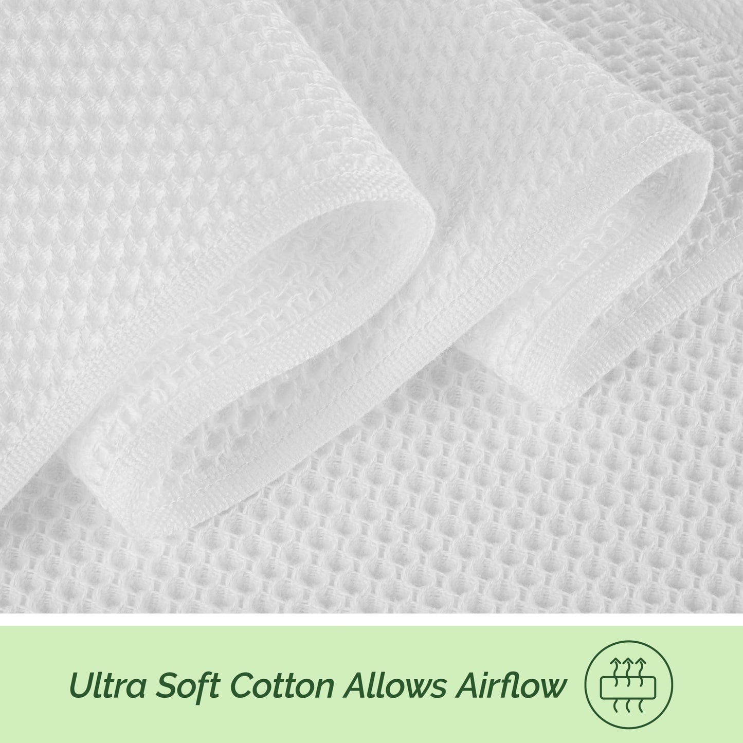 Elegant Comfort 100% Turkish Cotton 24-Pack Waffle Premium Kitchen Towels - Quick Drying and Super Absorbent Kitchen Dishcloth Towels, Ultra Soft Multi-Purpose Cleaning Towels, 13 x 13, White