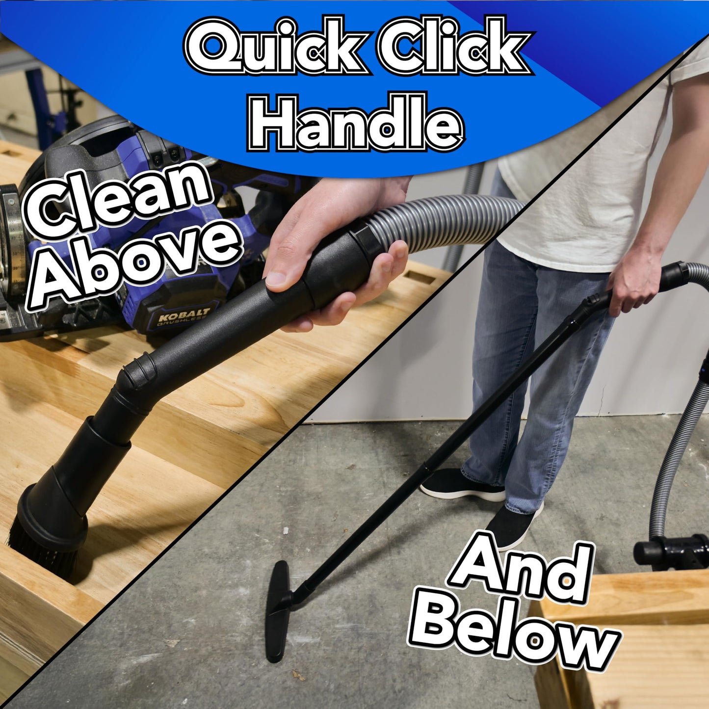 Premium Quick Click Multi-Brand Power Tool 7-Piece Dust and Fume Collection Set with 20 Ft. Hose and Wet/Dry Vacuum Accessories