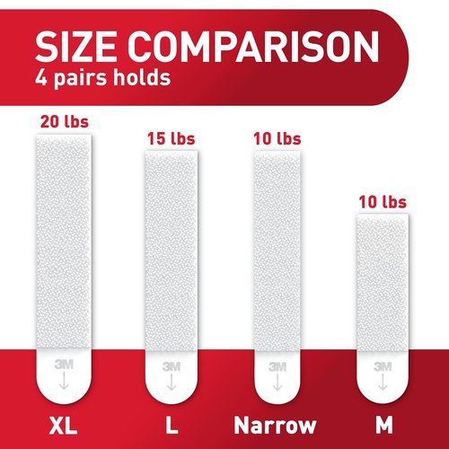 Command 20 lb XL Heavyweight Picture Hanging Strips - Damage-Free Hangers for Easy Wall Decor | 10 Pairs, White Adhesive