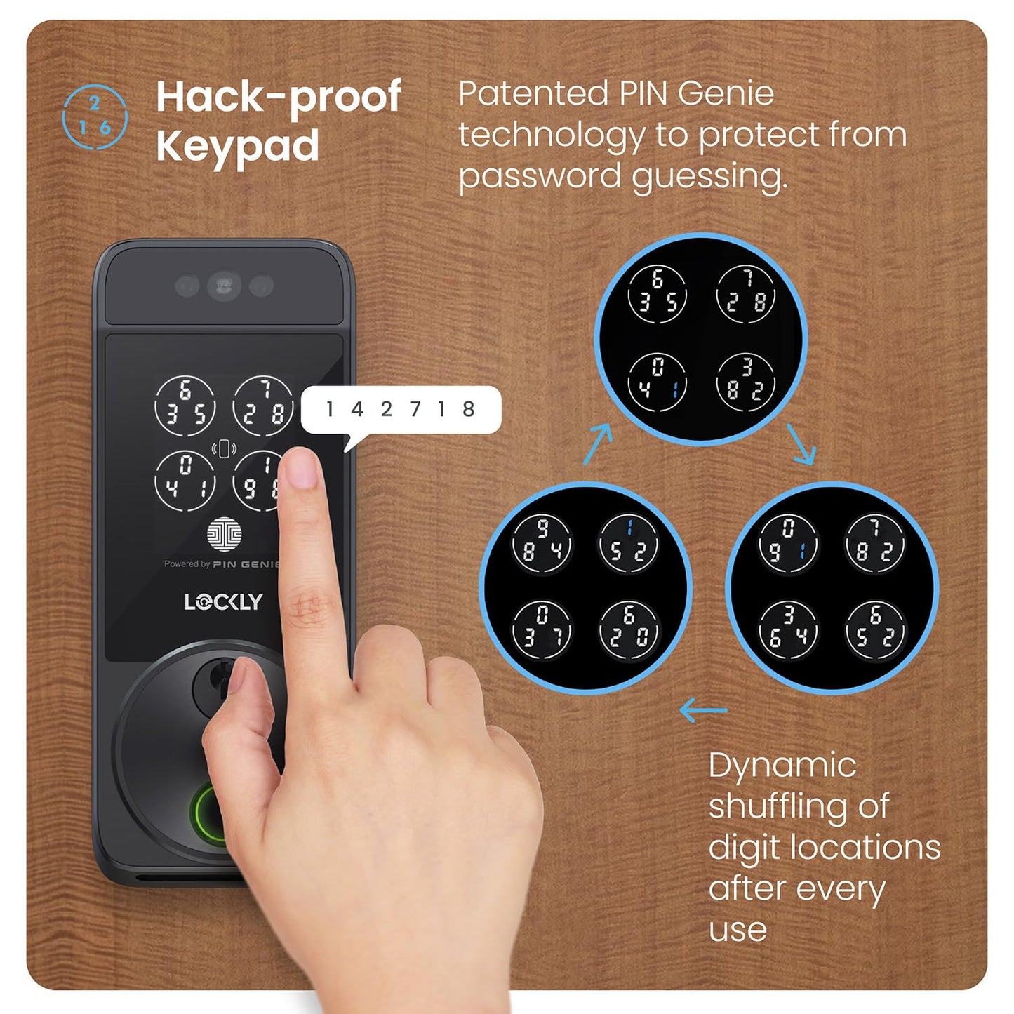Lockly Visage Zeno Series Smart Lock, Facial Recognition & Fingerprint Keyless Entry Door Lock, Built-in Wi-Fi Deadbolt with Apple Home Key, PIN Genie Keypad, App Remote Control (Matte Black)