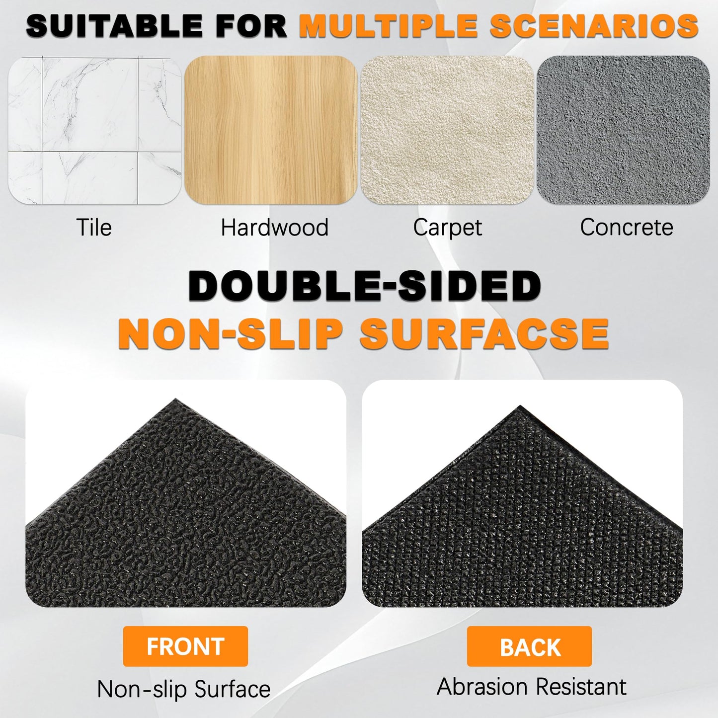 Fitvids Treadmill Mat for Floor Protection – 1/4" Thick Heavy Duty Non-Slip Gym Mats – 78" Lx36 W – Black
