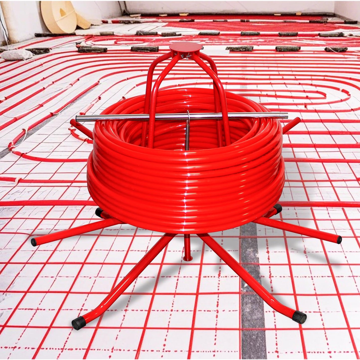 Pipe Uncoiler, PEX Piping Uncoiler, Multi-function Folding Tube Dispenser, Heavy Duty Potable Water Tubing Decoiler for 3/8'' to 1'',Maximum Load of 440Lbs