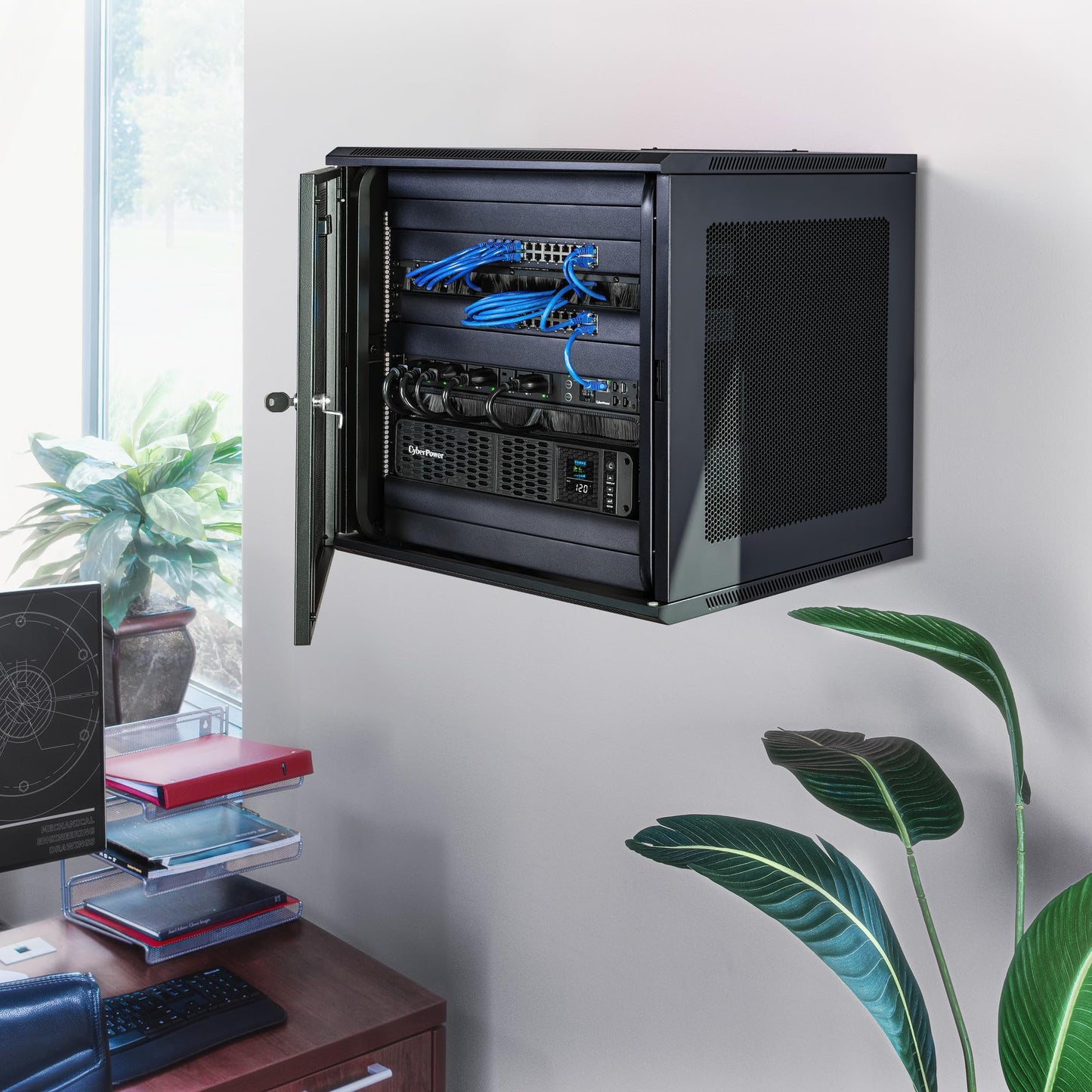 CyberPower CP1500PFCRM2U PFC Sinewave UPS Battery Backup and Surge Protector, 1500VA/1000W, 8 Outlets, AVR, Short Depth 2U Rackmount, UL Certified