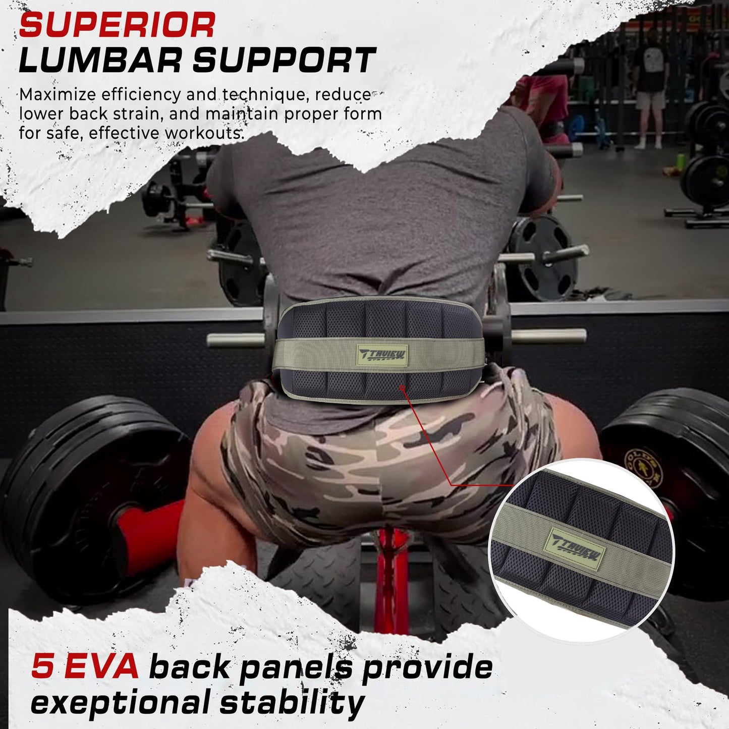 Belt for Belt Squats & DiP Belt, Rack Attachment & Squat Machine, Weight Lifting&Powerlifting – Back Support, Low-Profile, Padded Hip & Thigh, Secure Buckle, Heavy Duty