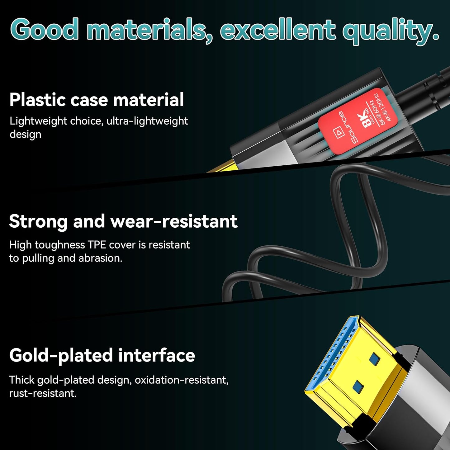 20FT/6M, 2.1 48Gbps 8K@60Hz 4K@120Hz 2.2&2.3/Dolby Fiber Optic HDMI Cable Long HDMI Cable Support High Speed Dynamic