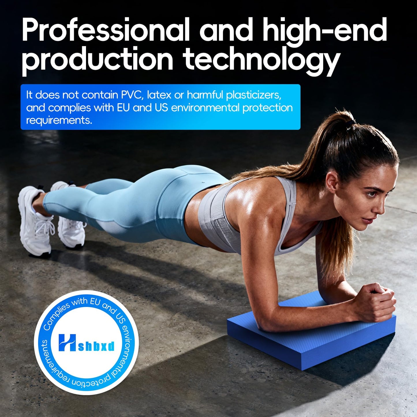 Professional Balance Pad, Nonslip Foam Exercise Balance Pad Cushion for Physical Therapy, Foam Balance Mat for Exercise, Yoga, Fitness, Stability Training and Stretching (Blue, 15.7 * 13.0 * 2in)