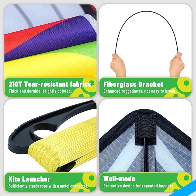 Delta Kites for Kids & Adults, Extremely Easy to Fly, Single Line Beach Kite