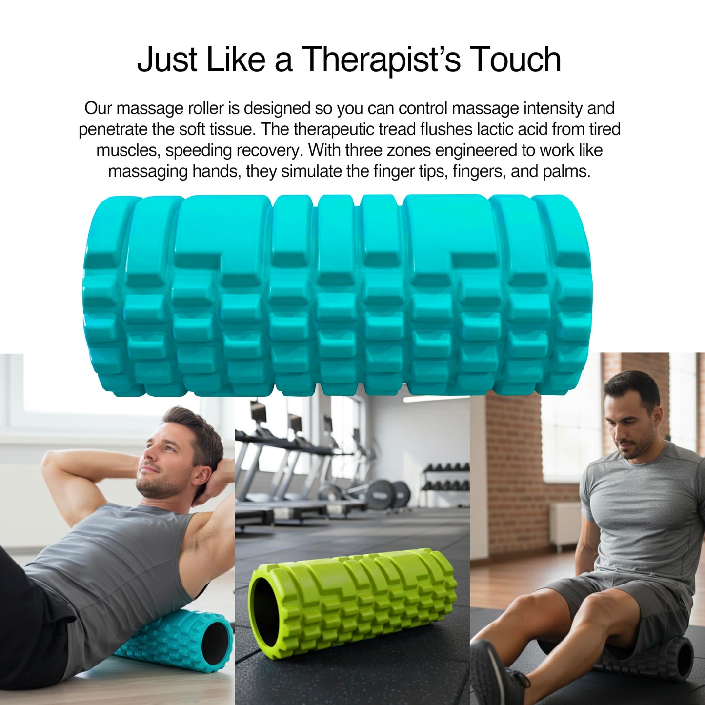 321 STRONG Foam Roller Set with: Hollow Core Roller, Muscle Roller Stick, Stretching Strap, Spikey Ball, Quick Start Guide, Carry Bag, and 4K eBook