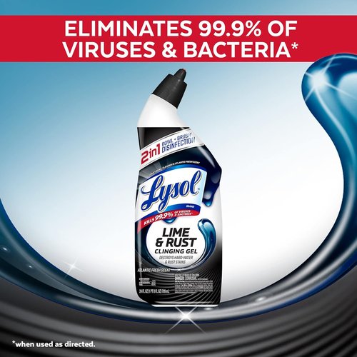 Lysol Toilet Bowl Cleaner - Lime & Rust Remover with 10X Cleaning Power | 48oz (2X24oz)