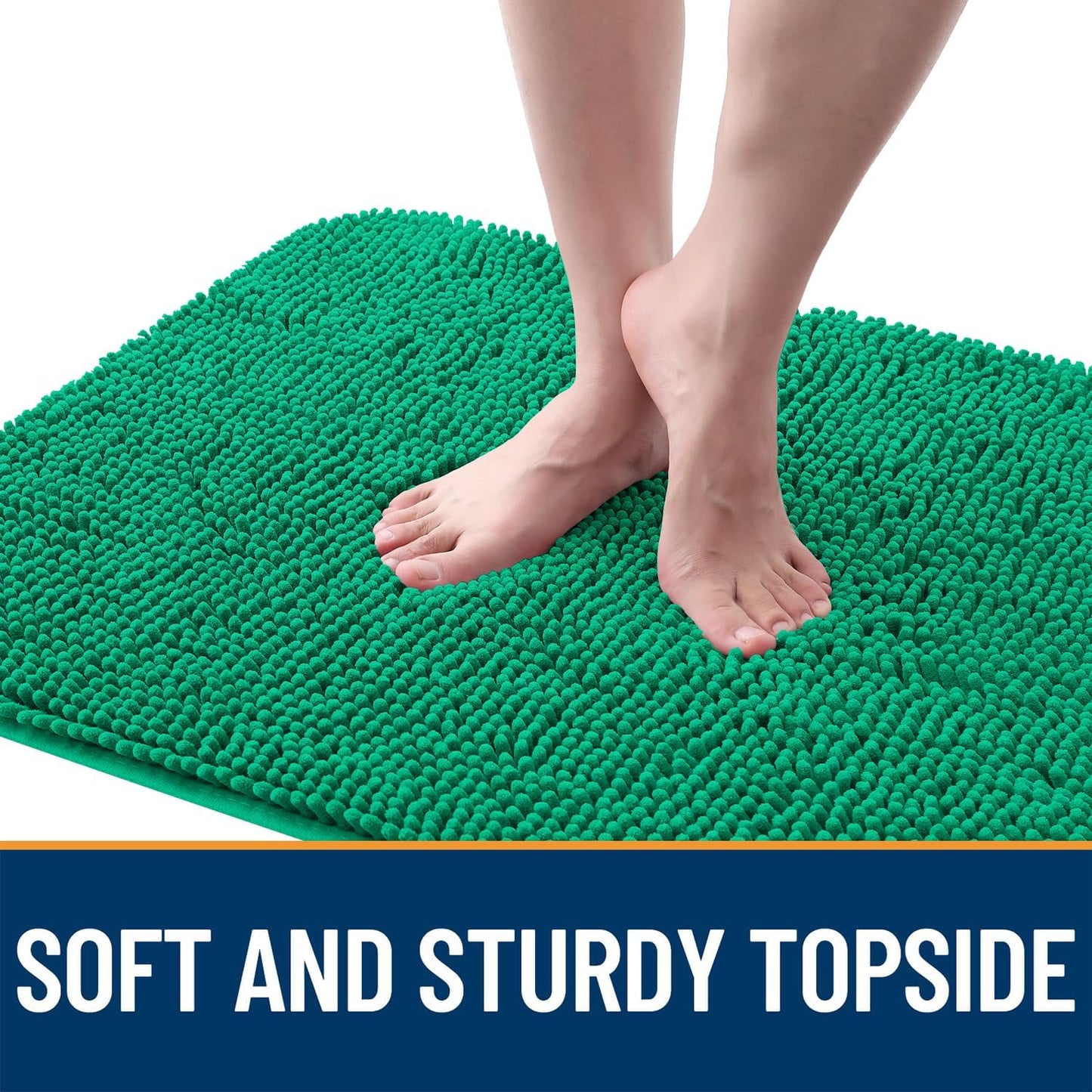 OLANLY Dog Door Mat - Absorbent Non-Slip Washable Doormat for Muddy Paws | 36x24 Emerald Green