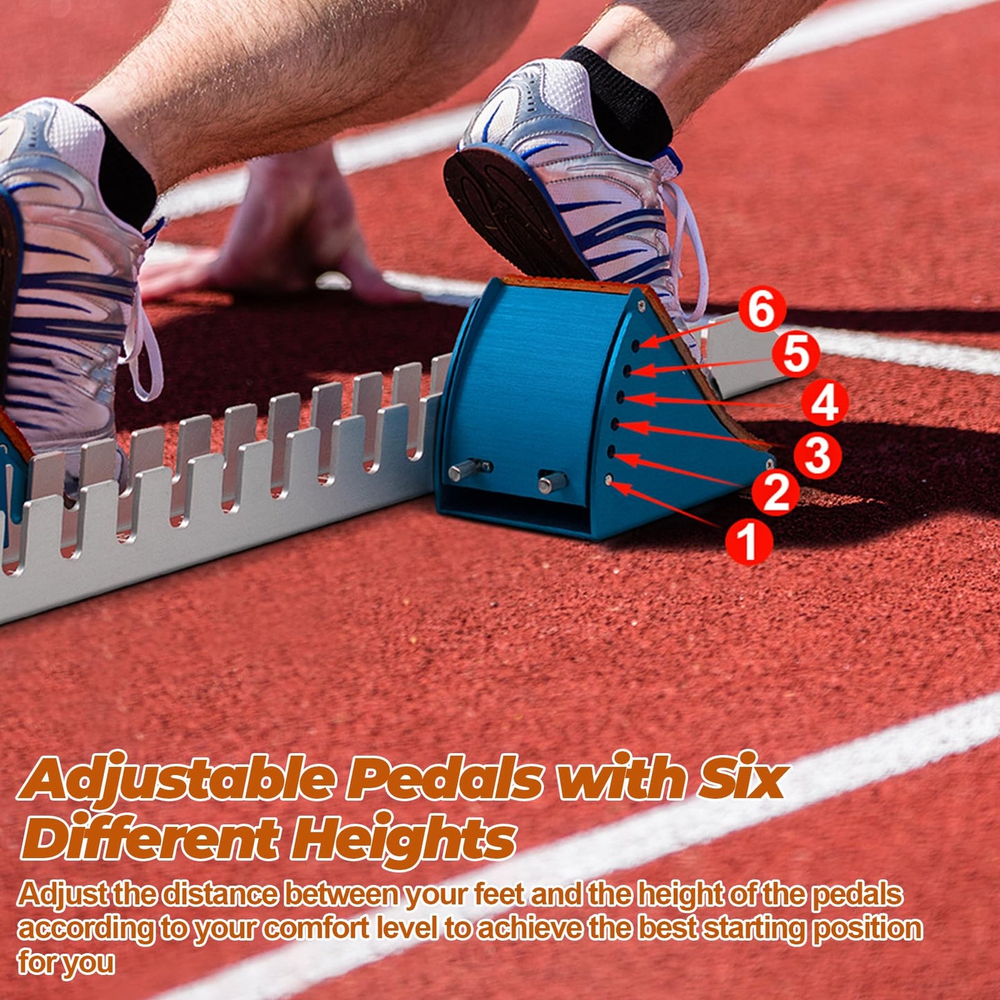 Vaolvpant 25in Starting Blocks with Premium Aircraft-Grade Aluminum 6 Angle Adjustable and Detachable Pedals Ideal for Running Enthusiasts Professional Track and Field Competitions