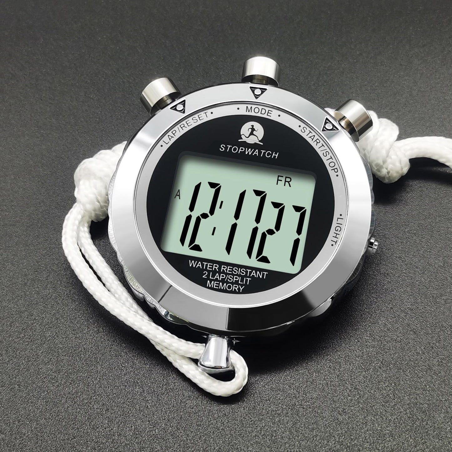 Metal Stopwatch with Backlight, 0.01 Second Timing Stopwatches Timer, 2 Lap Memory for Sports Coach Running Basketball