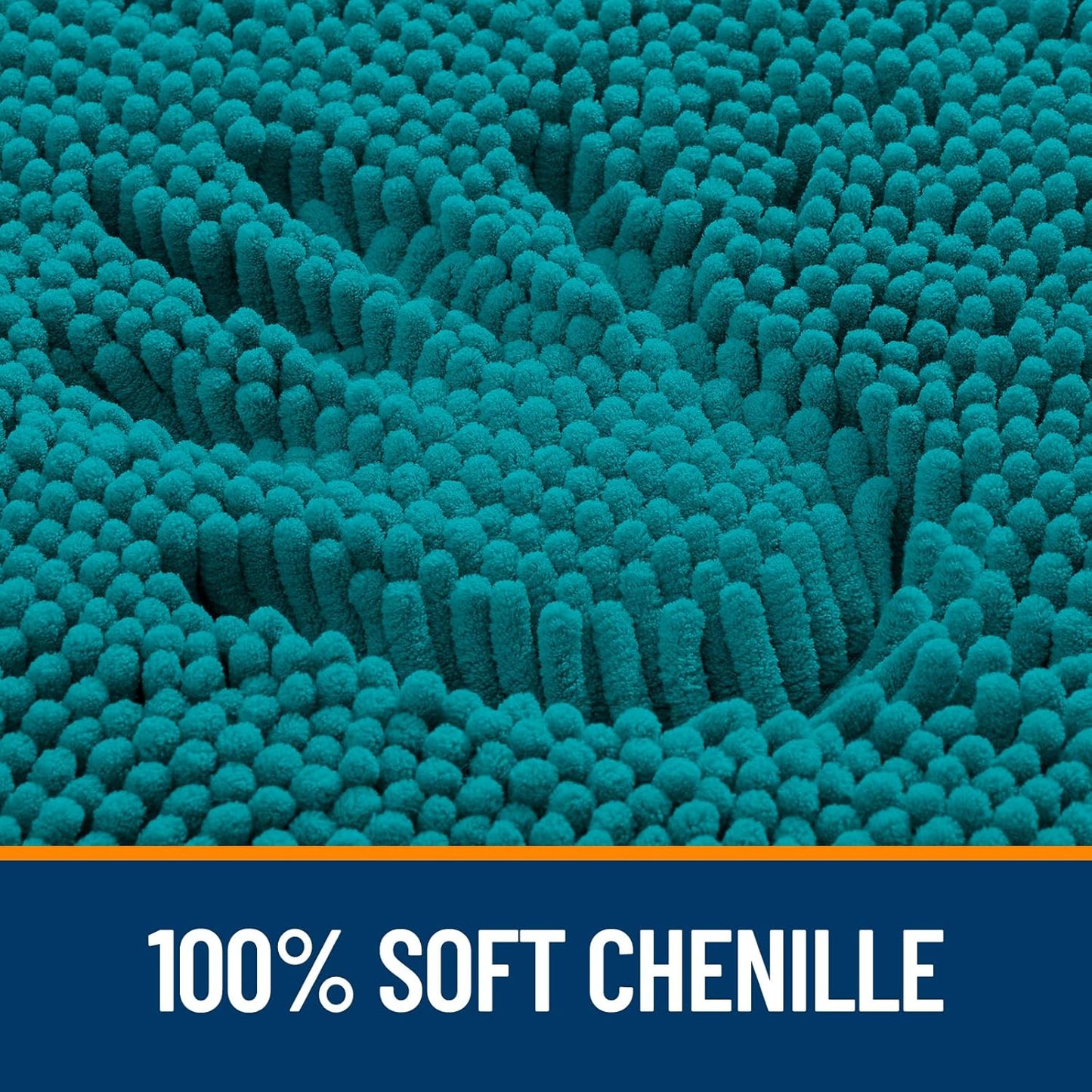 OLANLY Bathroom Runner Rugs - Soft Absorbent Chenille Bath Mats | Quick Dry, Machine Washable, 47x20, Deep Lake