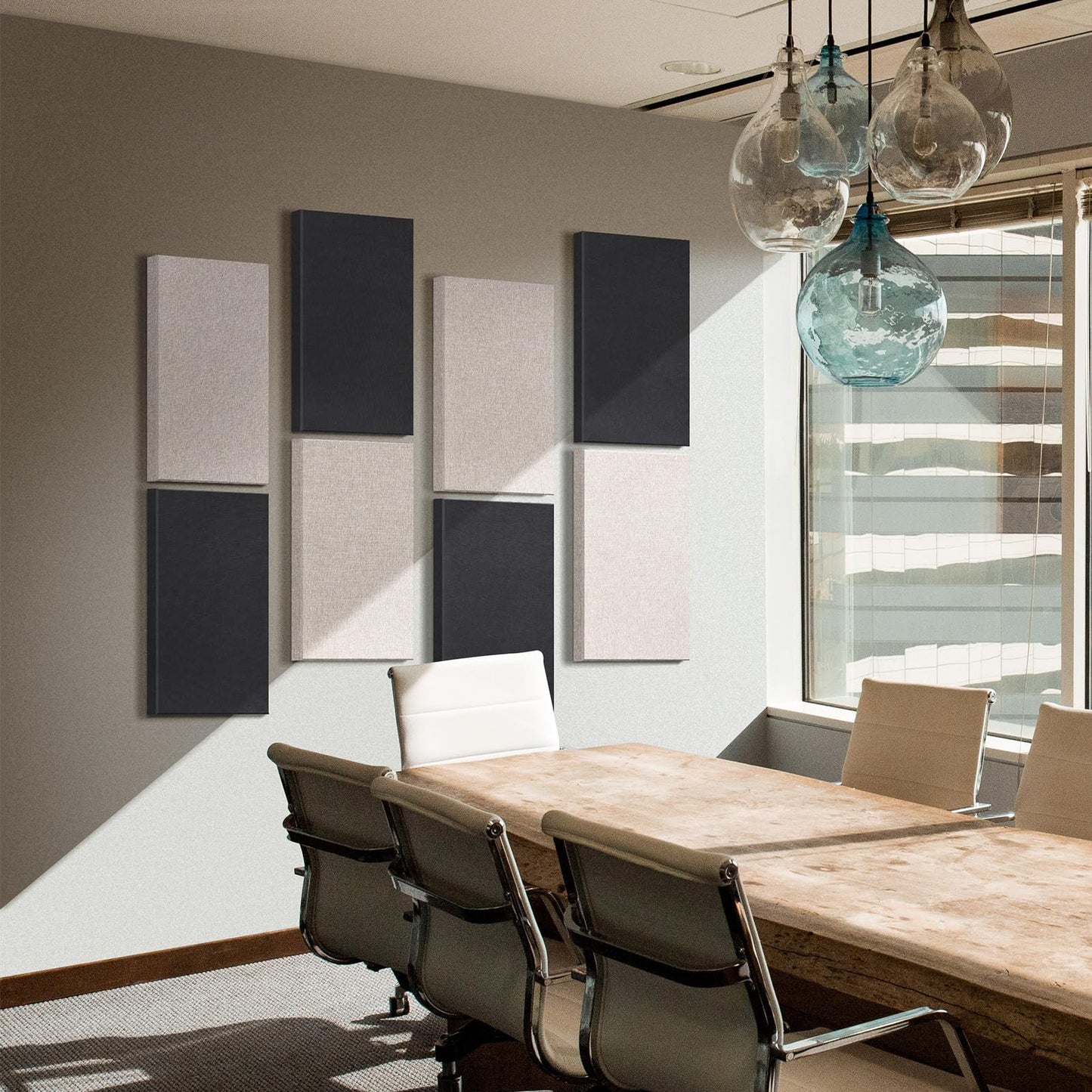 23.62" X 11.81" X 2" Fiberglass Wall Panel, 4 Pack Acoustic Panels, Acoustic Panels Sound Absorbing for Office, Studio, Home Theatre - Heather Grey