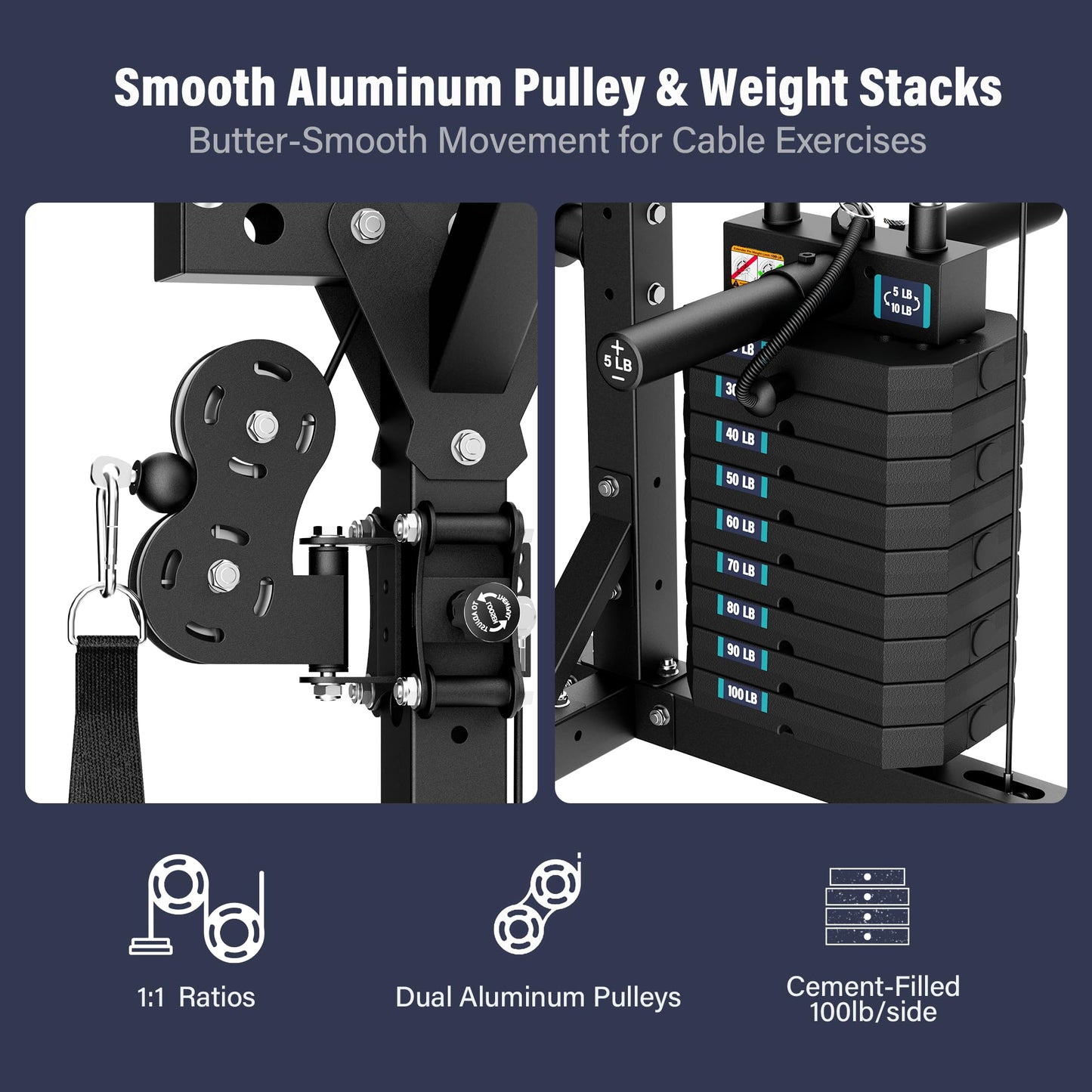 Major Fitness Drone2 Premium Training Smith Machines– All-in-One Home Gym Squat Rack with Aluminum Pulley Set , Weight Bar, Dual LAT Pull-Down Systems (SL D2AW ONLY)