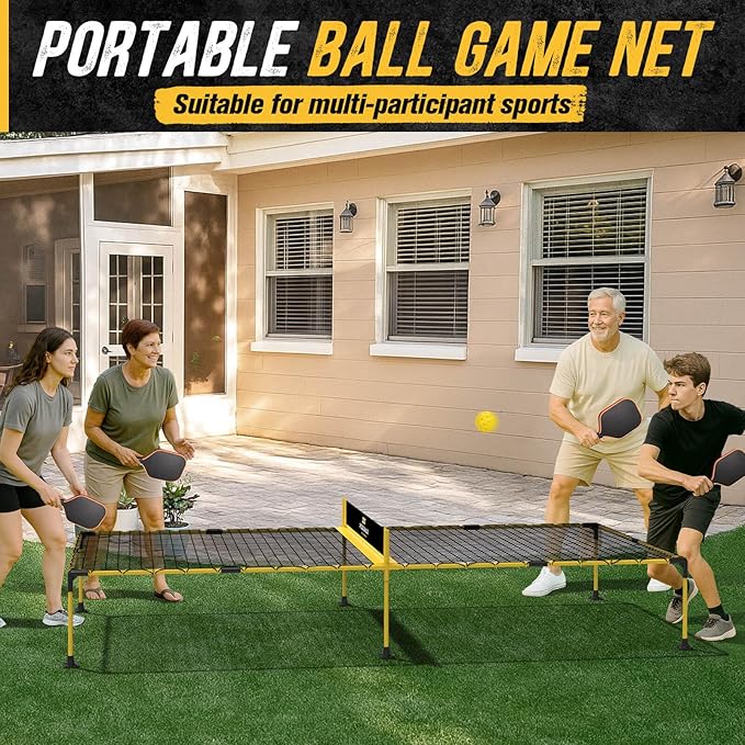 PodiuMax Outdoor Family Game Table Tennis Table, Portable Ping Pong/Pickleball/Volleyball Sport Net, Outdoor Game Set for Adults and Family, Ping Pong Tables for Backyard & Beach & Park