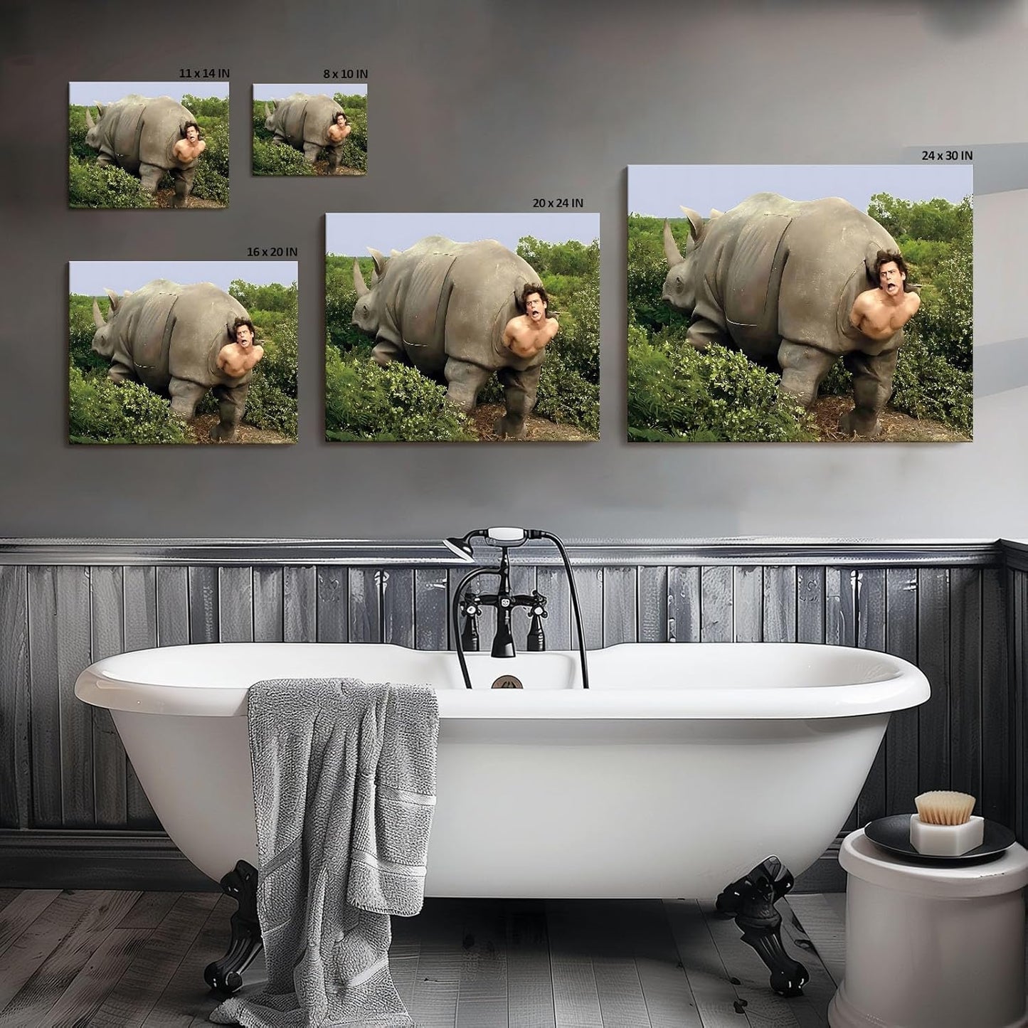 VYPEROCK Funny Canvas Wall Art - Retro Ace Ventura Humor Poster for Bathroom | 8x10 Inch