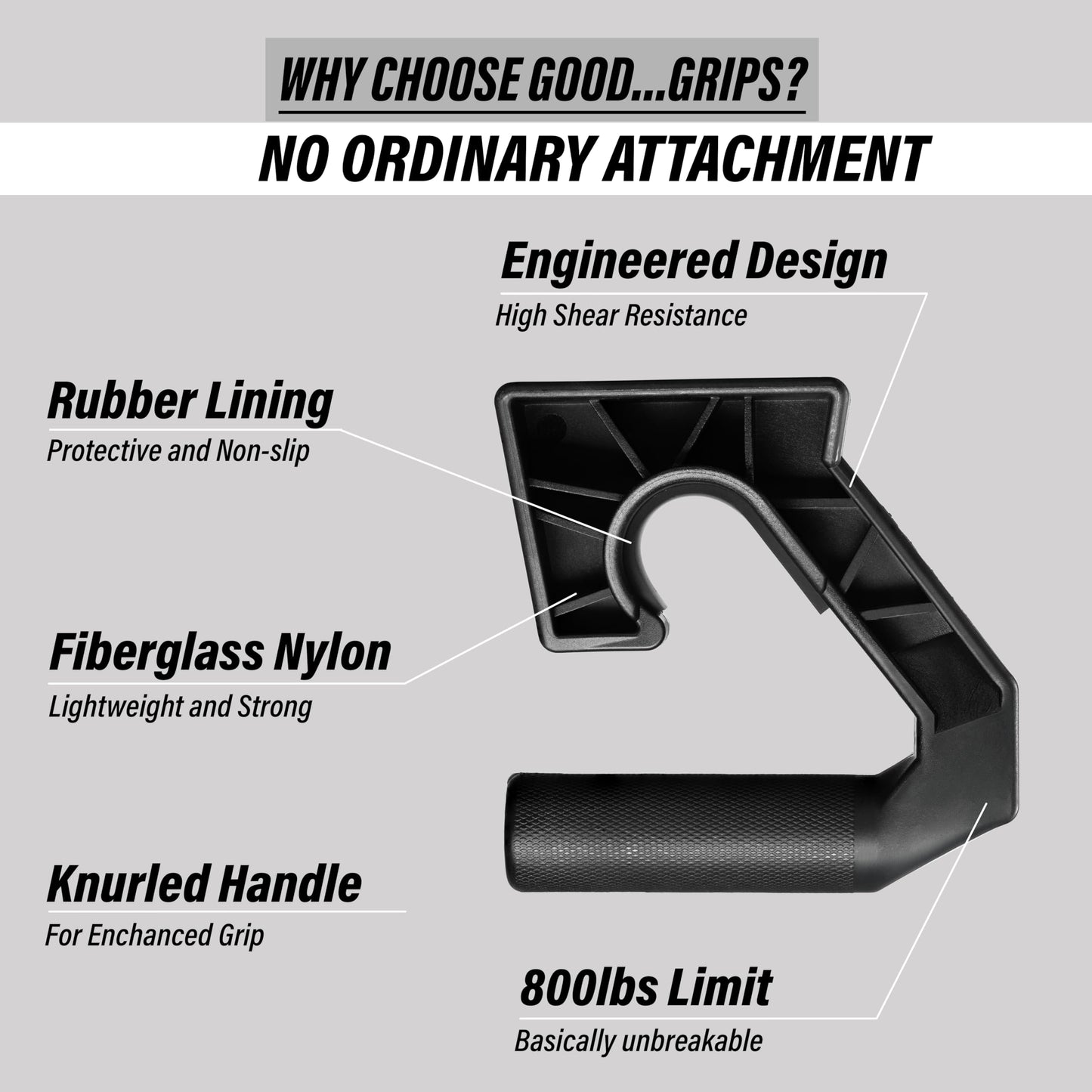 Goody Products Neutral Grip Pull Up Handles – Good..Grips Push Up Bars & Calisthenics Equipment for Doorway, Barbell & Floor Training, Portable Fitness Handles for Home Gym