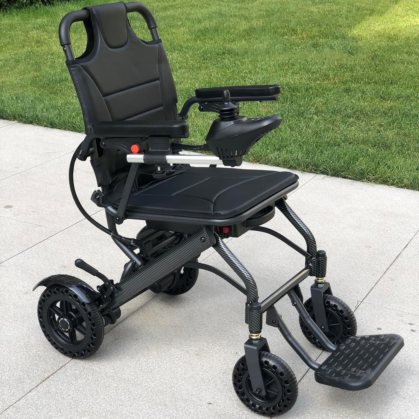 [2026 Model] Ultra Lightweight Folding Electric Wheelchair for Adults - Only 30 lbs, Airline Approved Travel Power Wheelchair, All-Terrain Motorized Wheelchair for Seniors