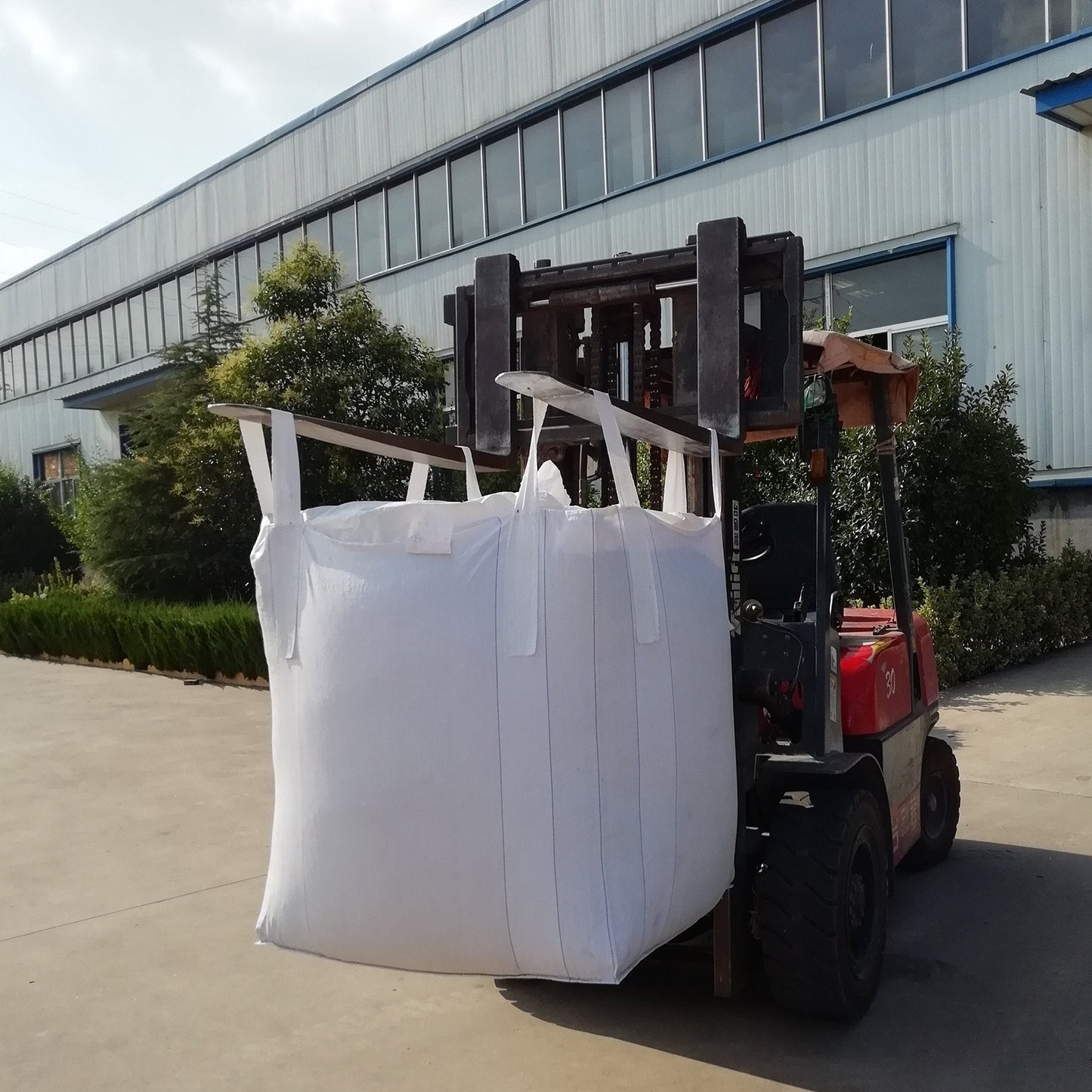 Secbolt FIBC Bulk One Ton Bag, 35" L x 35" W x 43" H, 2200lbs SWL, Duffle Top Flat Bottom, Woven Polypropylene Bags (1)