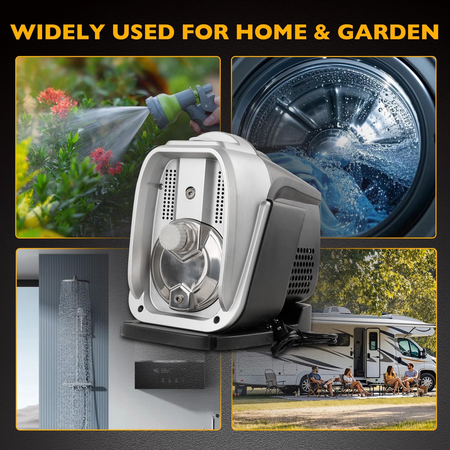 80 PSI Water Pressure Booster Pump, 115V Water Boosting Pump, Automatic Whole House Pump for Home & Apartment, Integrated Design for Shower, Garden, Irrigation