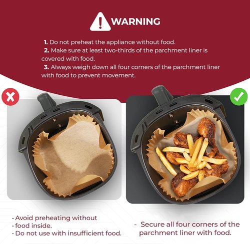 Disposable Air Fryer Paper Liners - 100 Pack, 8-Inch Non-Stick Parchment for Oven & Microwave Use