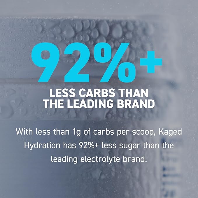 Kaged Hydration Electrolytes Powder | Lemon Lime | Hydra-Charge Sports Drink Mix | Pre, Post, Intra Workout | Low Carb, Vegan, Gluten Free | Supplements for Men & Women | 60 Servings