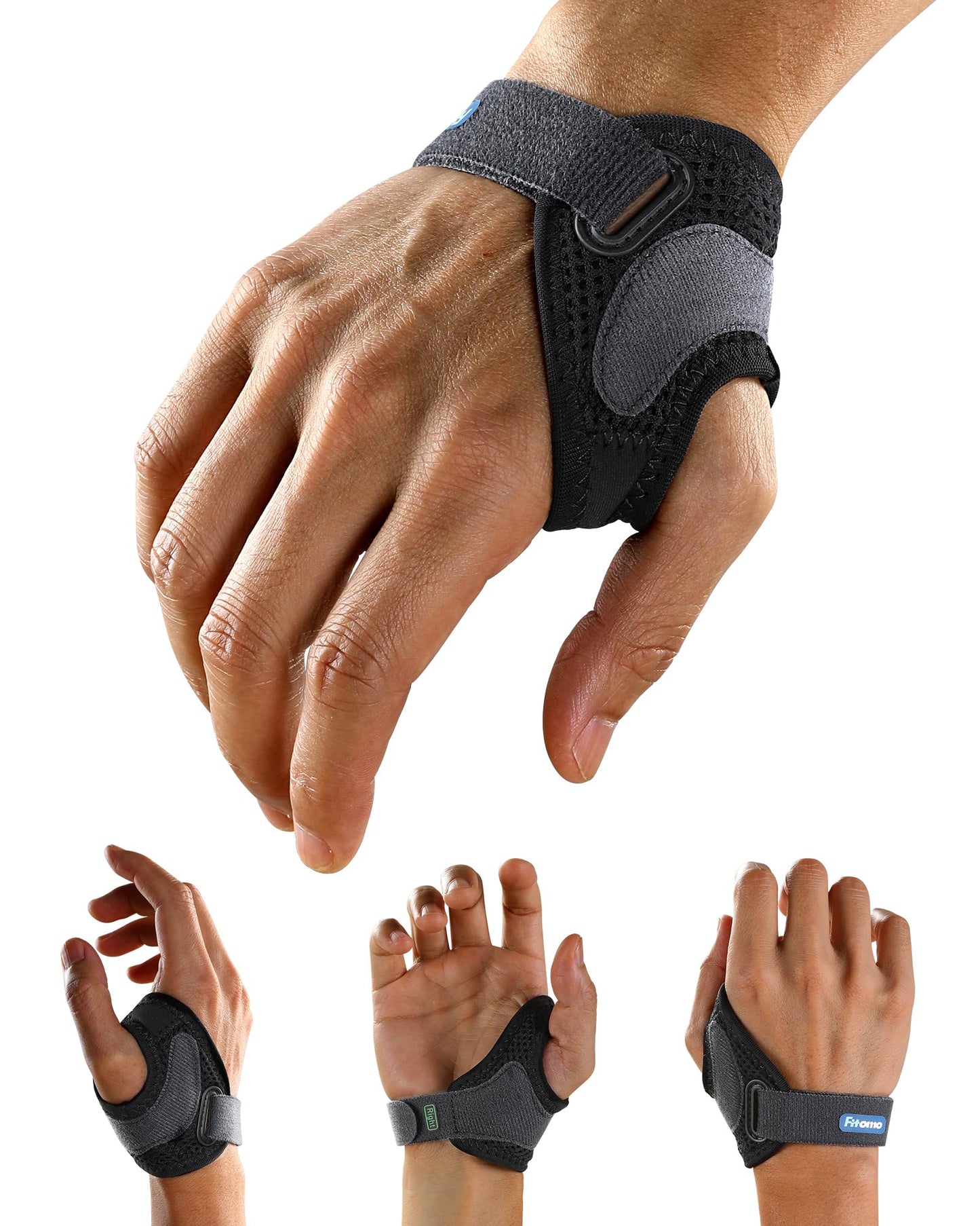 Fitomo CMC Thumb Brace with Shape-memory Restriction Splint for Osteoarthritis, CMC Joint Thumb Arthritis Brace Stabilizer for Basal Thumb Arthritis Pain Relief and Support, Medium, Left Hand, 1 Pack