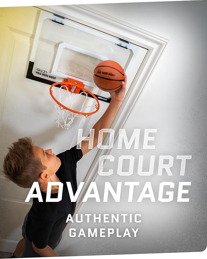 SKLZ Pro Mini Indoor Basketball Hoop - Over The Door ??Portable - Great For Home, Dorms, Offices, and Gifts