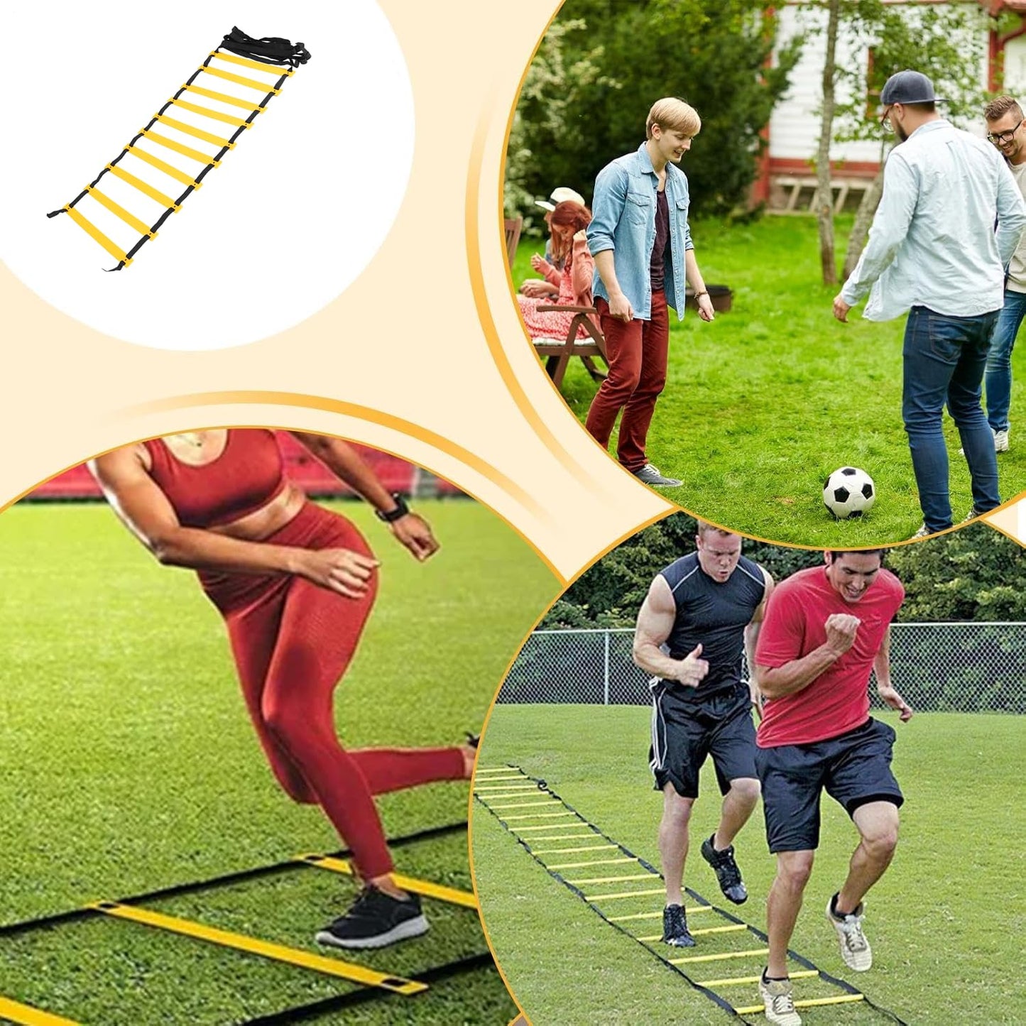 Agility Ladder with Storage Bag, 16.4 feet 10 Rungs Speed Ladder, Wear-Resistant and Sturdy, Agility Training Equipment for Soccer, Football, Home Gym & Sports Conditioning