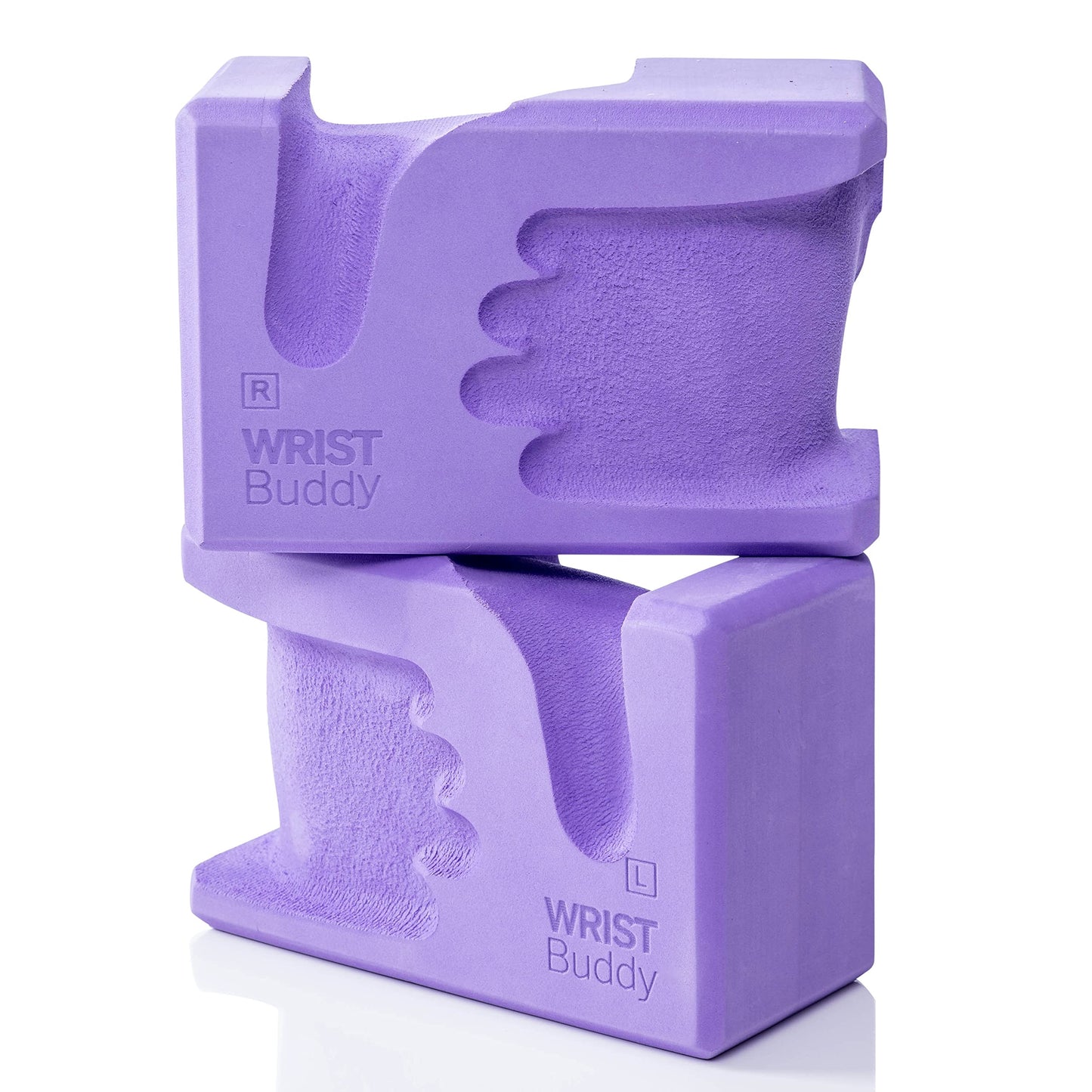 WRISTBuddy® Hand-Shaped Ergonomic Yoga Blocks for Optimal Wrist Support During Yoga, Pilates, Pushups, Planks and Handstands. Patented Non-Slip Blocks for Enhanced Stability and Comfort.