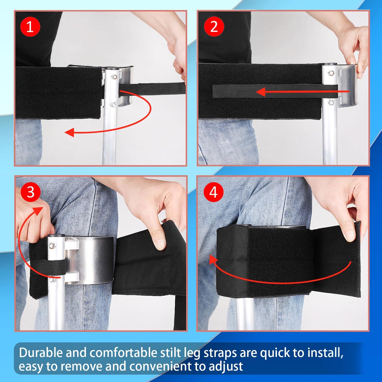 VanHuavic Drywall Stilt Straps,Comfortable Stability Suitable for All Day Wear, Heavy Duty Stilts Special Straps More Durable Work with Various Stilt Brands for Stilt,1 Pair
