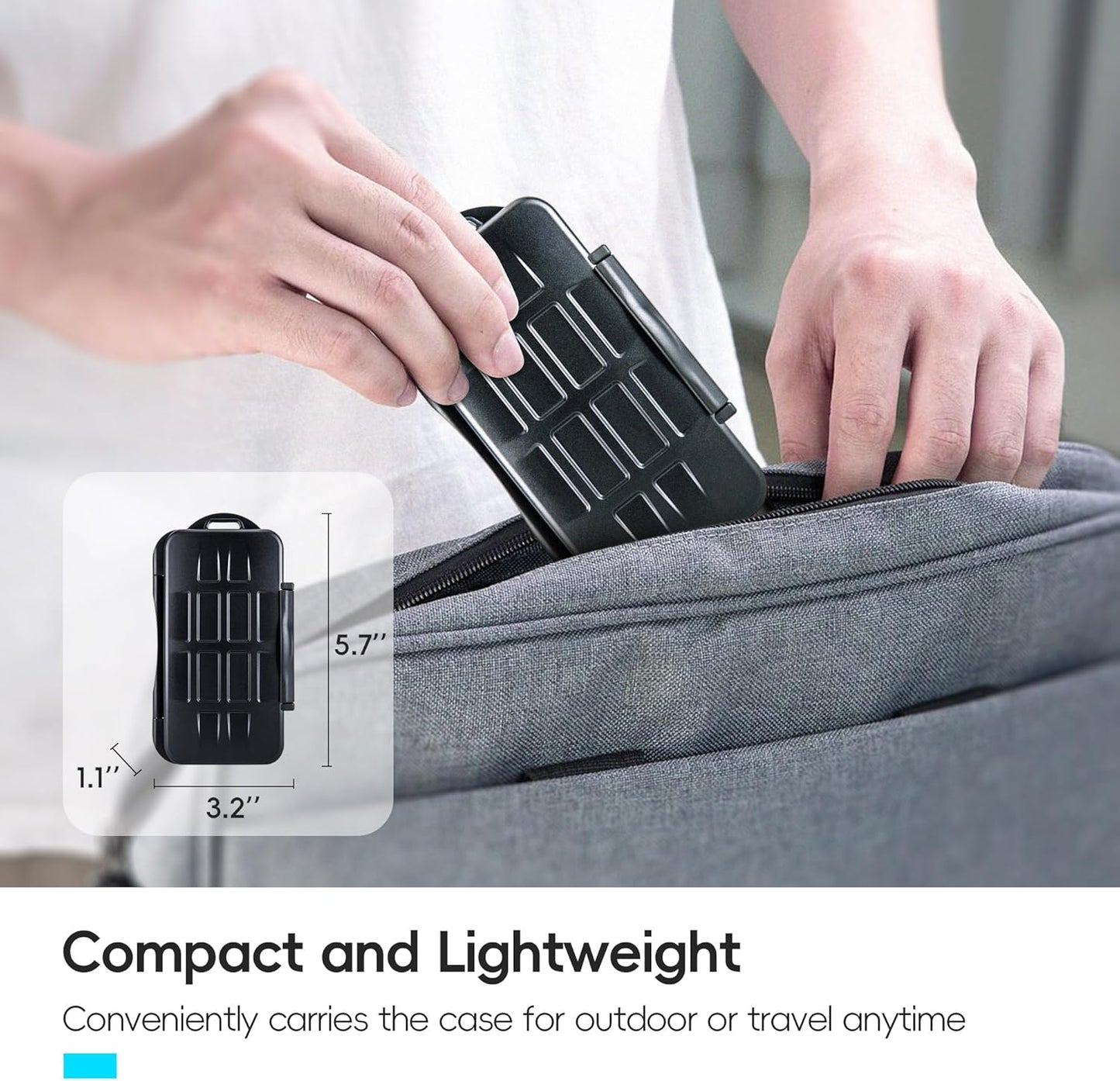 JJC 6 12 18 Memory Card Case for Cfast Compact Flash Cards, SD Cards & Micro SD Cards, Water-Resistant SD CF Card