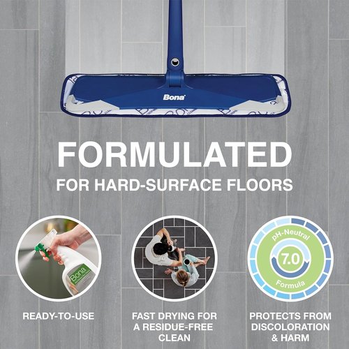 Bona Multi-Surface Floor Cleaner Spray - 32 Fl Oz - Unscented & Refillable | Residue-Free Solution for Stone, Tile, Laminate, Vinyl Floors