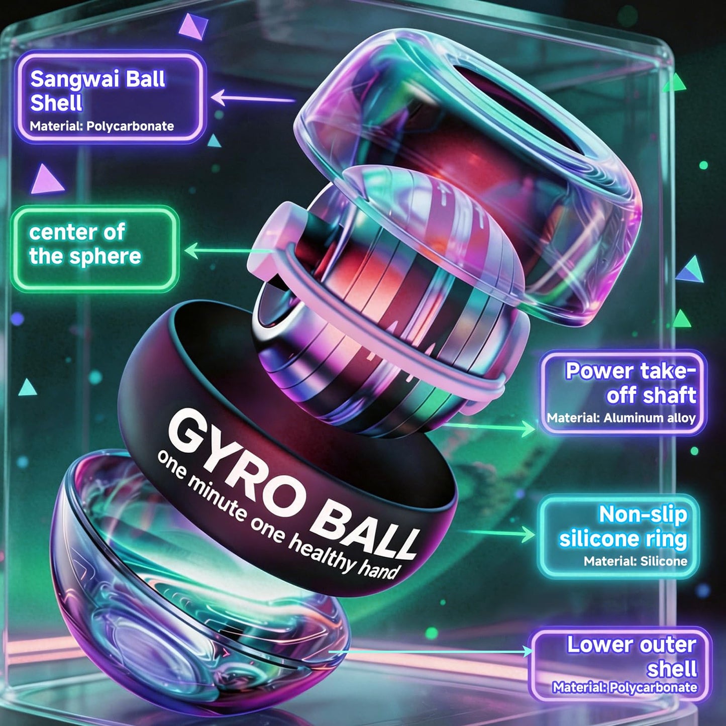 Wrist Trainer Ball&Torque Ball Hand Exerciser, with LED Light and Counter .Auto-Start Gyroscopic Gyro Ball for Grip Trainer, Wrist Strengthener for Men Women Athletes, Office Workers Gamers Athletes