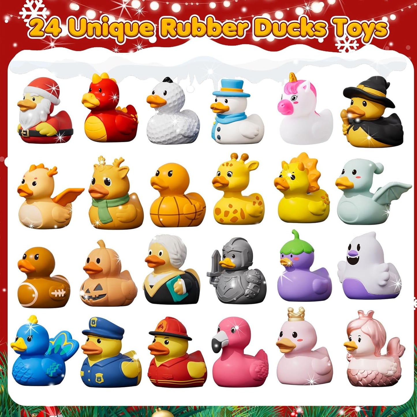 Rubber Duck Advent Calendar 2026 - 24 Days of Fun Bath Toy Surprises for Kids & Toddlers
