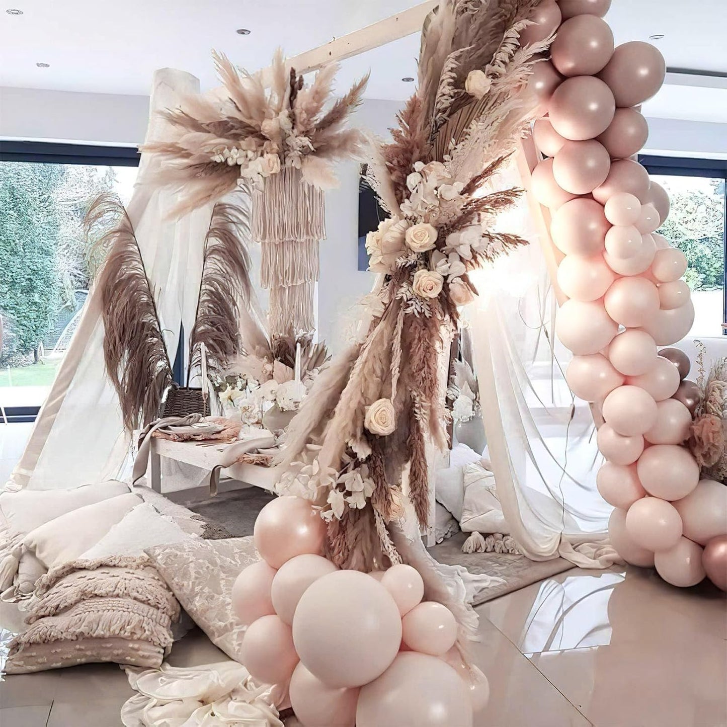 PartyWoo Beige Balloons - 50pcs 12 Inch Neutral Latex for Weddings, Graduations & Baby Showers