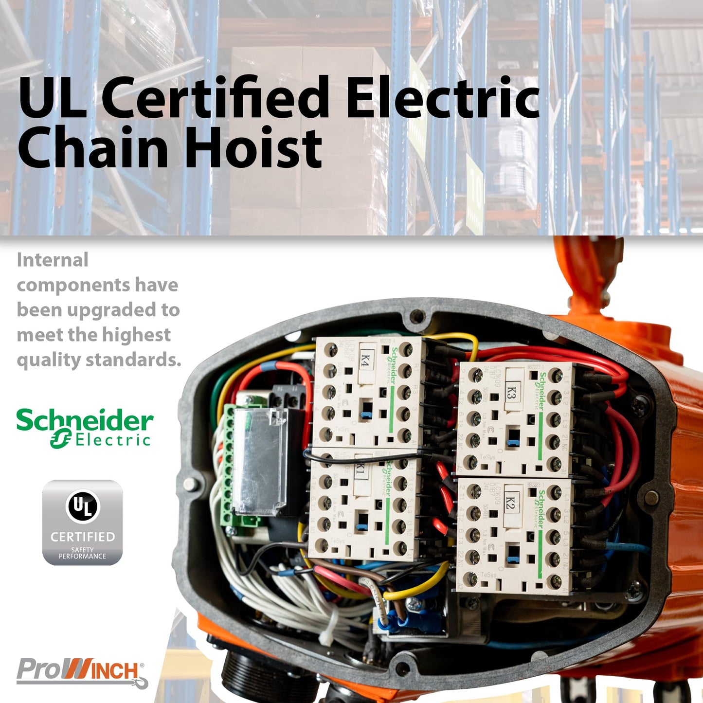 Prowinch Portable Electric Hoist - 2000 lbs Electric Chain Hoist with Wireless Remote Control, 20 ft Lifting Height, Single-Phase Dual Voltage 110~120V / 220~240V, G100 Chain, Overhead Crane, 1 Speed