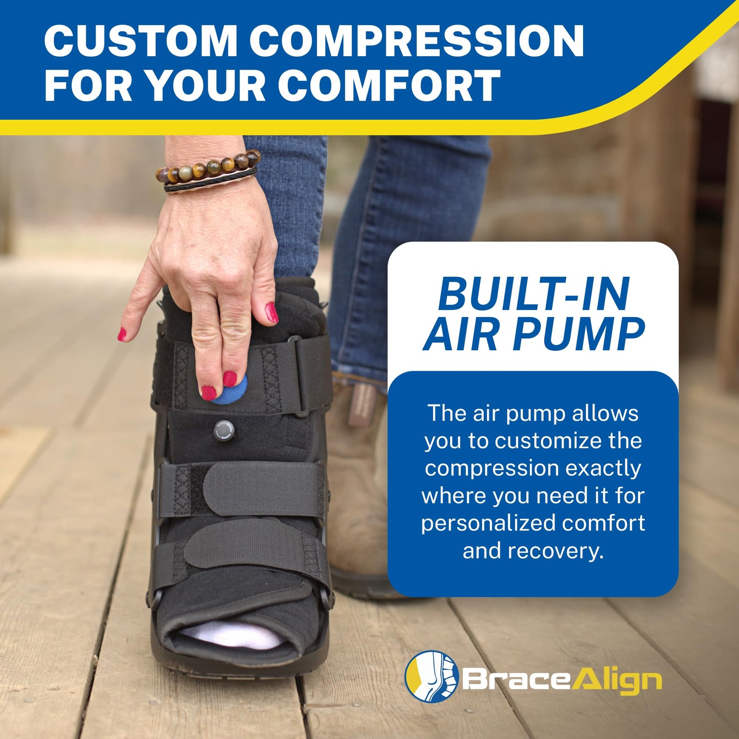 Brace Direct Air Cam Walker Fracture Boot - Short - Orthopedic Medical Walking Boot for Foot & Ankle Fractures, Sprains & Injury Stabilization Size XS (Men’s US <4 / Women’s US <5.5)