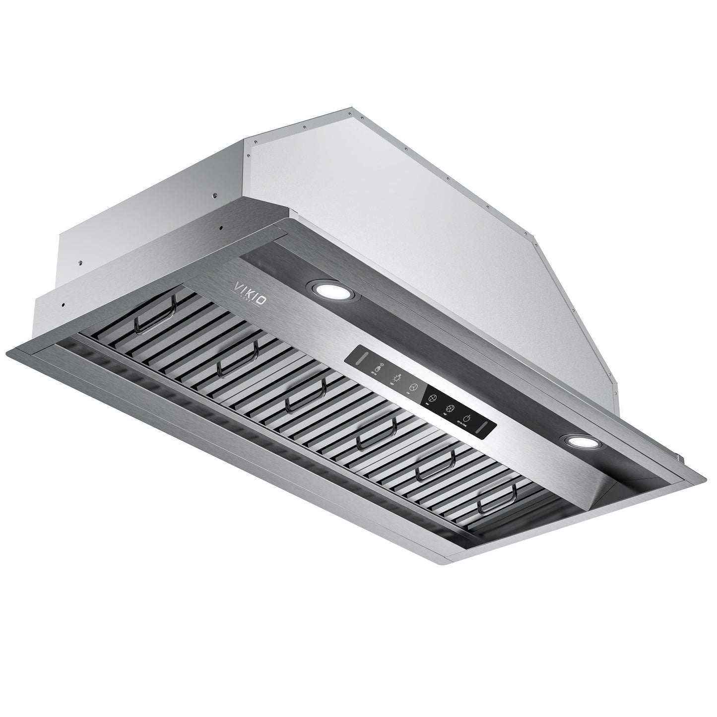 VIKIO HOME Range Hood Insert 36Inch,Built-in Kitchen Hood with 980 CFM, Ducted/Ductless Convertible Duct,Stainless Steel Kitchen Vent Hood/Gesture/Touch Control, 2 Pcs Baffle Filters with Handlebar