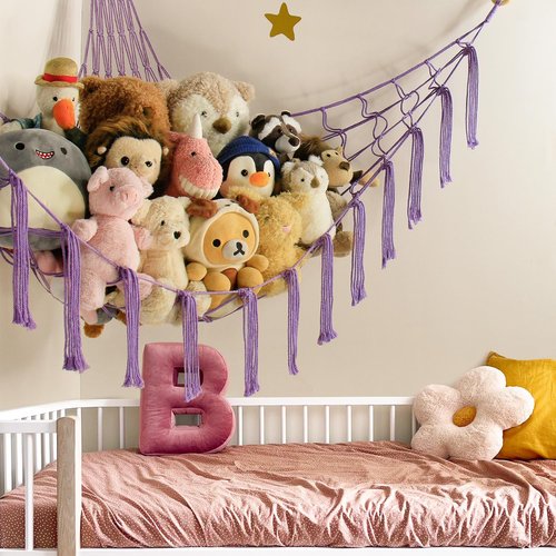 Mirolam Stuffed Animal Storage Hammock Net - Large Corner Organizer for Toys | Baby Nursery Decor