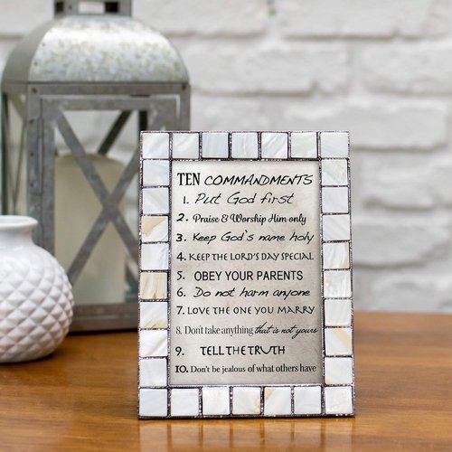 Cottage Garden Mother of Pearl Grey Photo Frame - 4 x 6 Table Top & Wall Display