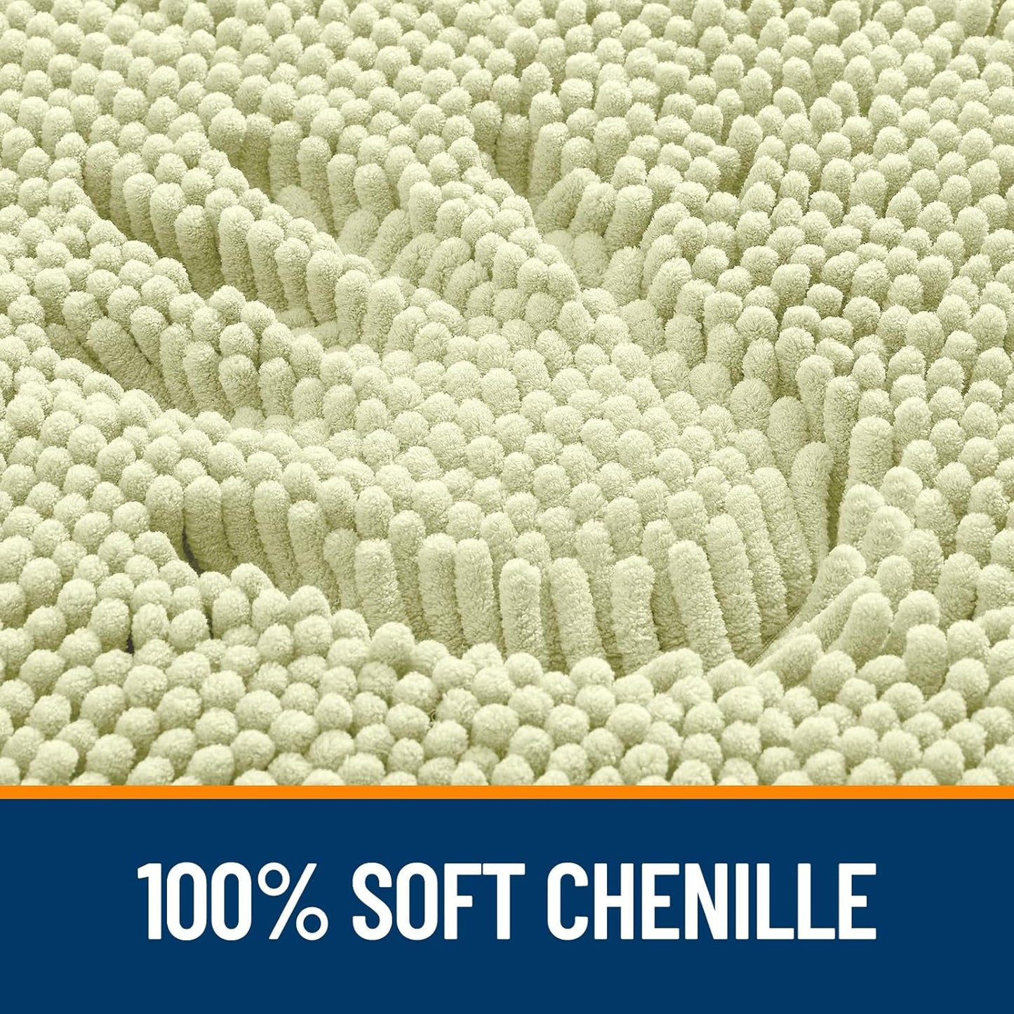 OLANLY Small Bathroom Rugs - Extra Soft Chenille Bath Mats | Quick Dry, Machine Washable, 24x16, Vanilla