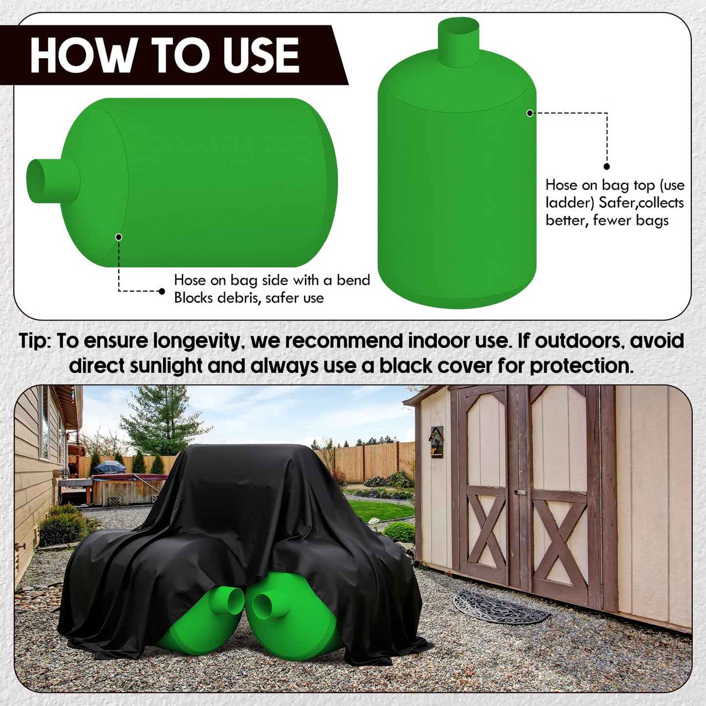 Pangda 10 Pack Insulation Removal Vacuum Bag Bulk 6 x 4 ft Heavy Duty Attic Low Dust Bag Holds 75 Cubic ft 400 Lbs Compatible with Insulation Hoses Easy-fill Spout & Lowest Dust Filter (Green)