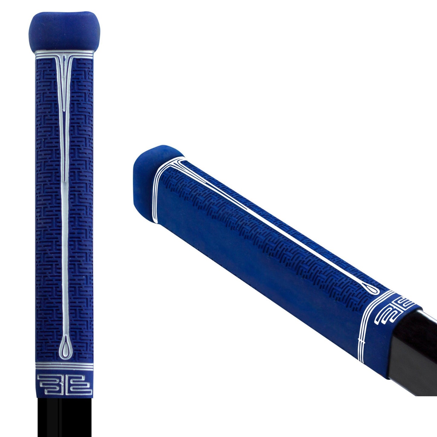 Buttendz Fusion Z Hockey Stick Replacement Grip - Reusable Design, Small Knob Player Grip for Top Hand Mobility, Fits All Stick Sizes (Blue, White Drip)