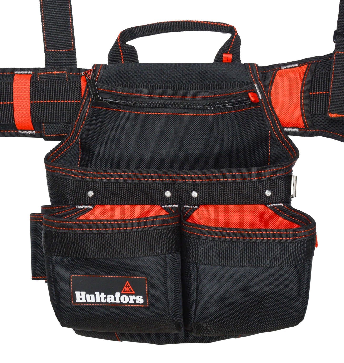 Hultafors Work Gear HT5617 Pro Framer's Combo Apron with Yoke Style Suspenders, Heavy Duty Ballistic Polyester Tool Belt, Gusst-Style Front Pockets, 2 Steel Hammer Loops, Steel Tape Clip, 27 Pockets