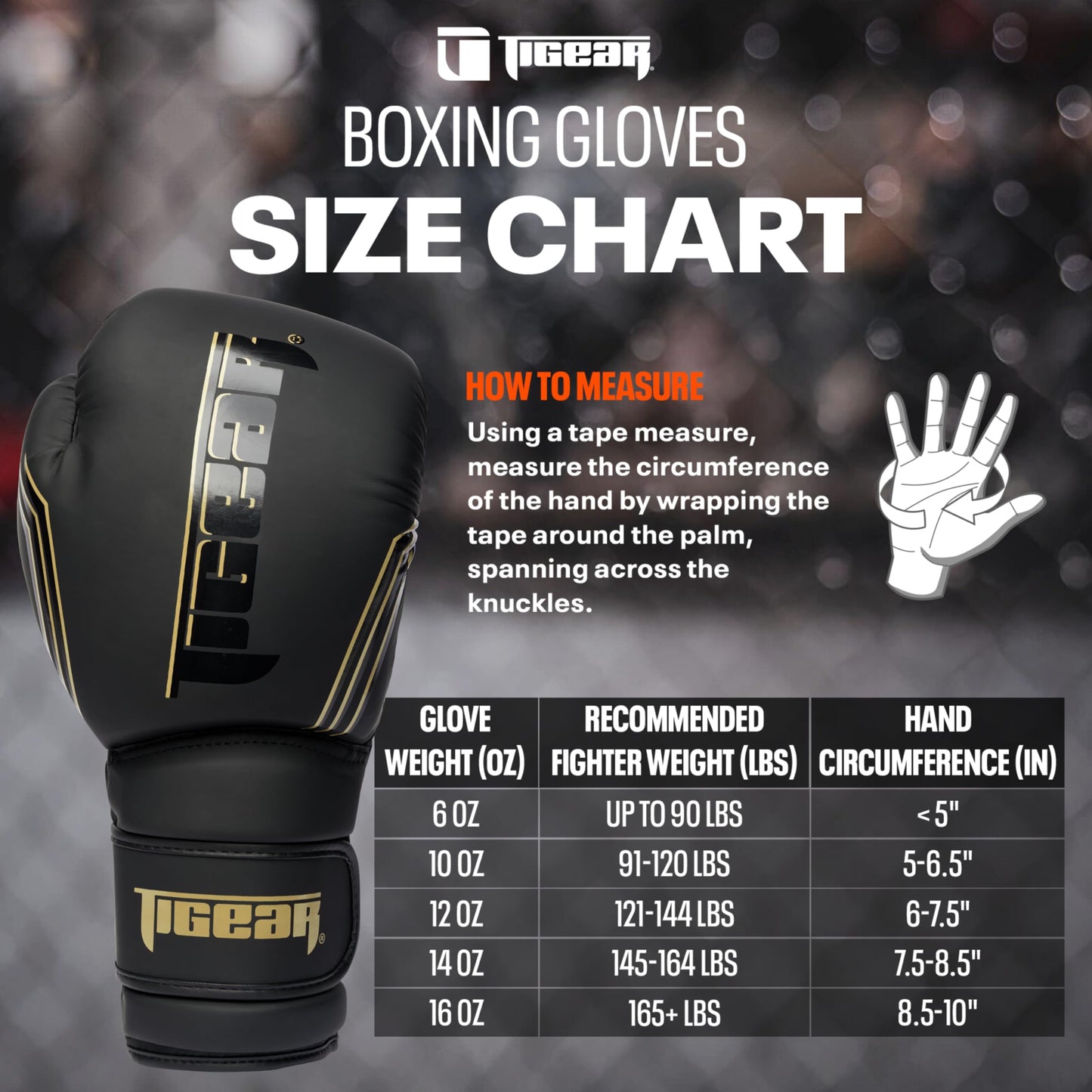 Tigear Surge Pro Boxing Gloves for Men Women & Kids | Engineered Leather Muay Thai Gloves, MMA Gear, Kickboxing Heavy Bag Training and Sparring | Black/Gold (12oz)