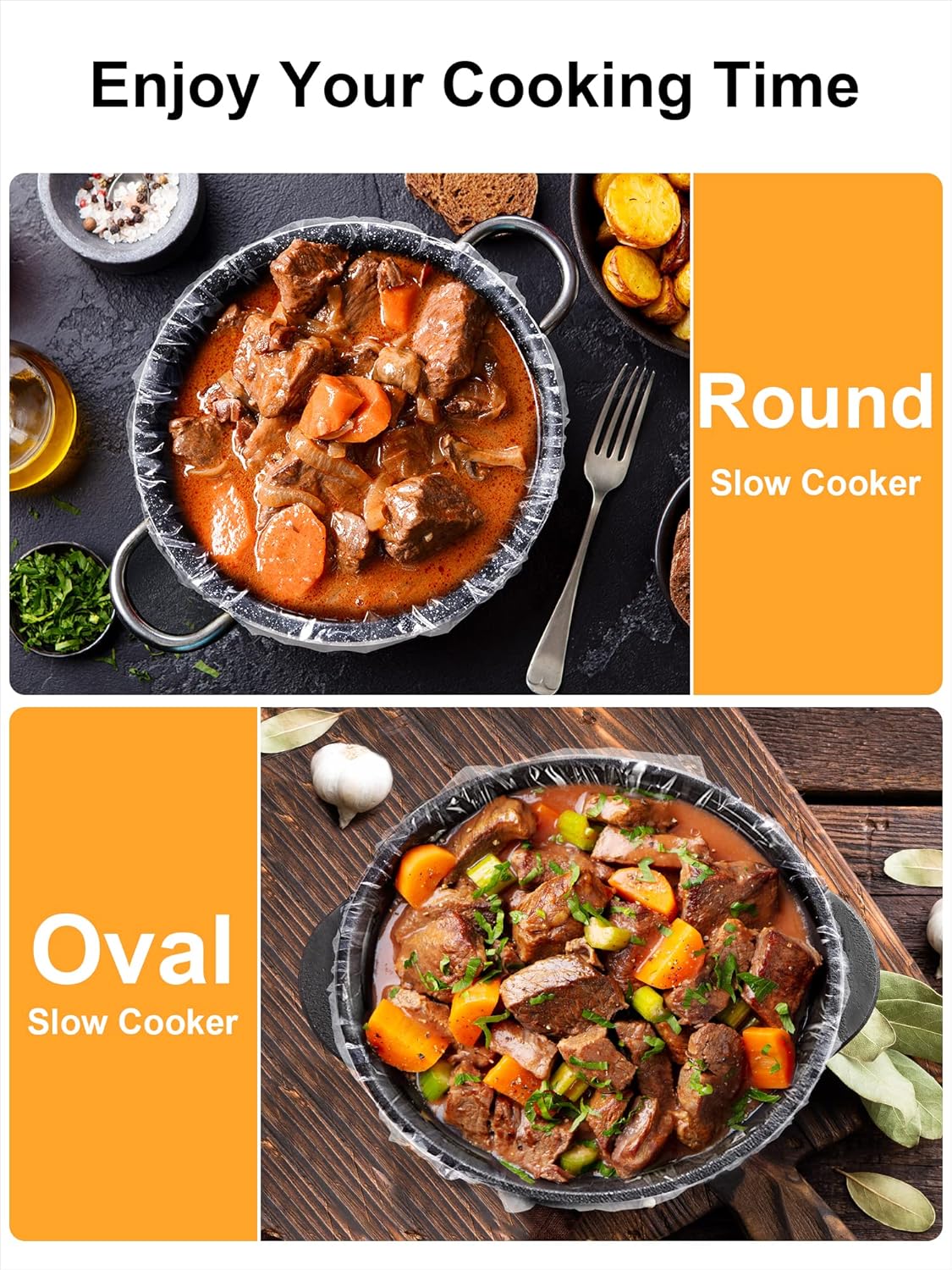 SMARTAKE Slow Cooker Liners - Large 13"x21" Disposable Bags for 3QT to 8QT Cookers | 30 Count